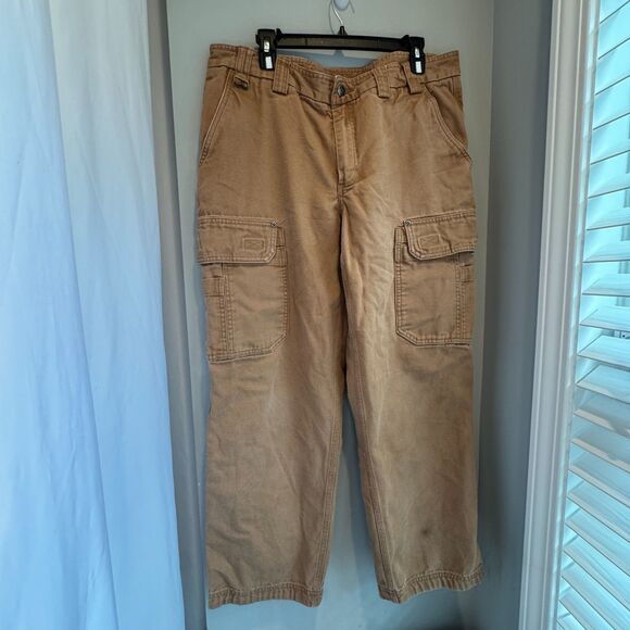 Men’s Duluth Trading Co. Brown Cargo Work Pants, Size 38 X 32– Heavy Duty Cotton - Picture 1 of 7